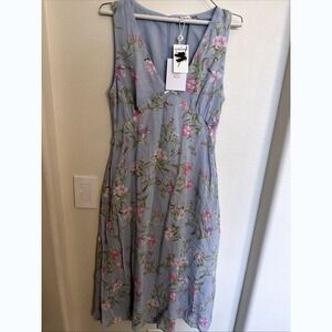 WAYF Where are you from Chambray floral Spring Tie Summer Cool Pink Purple Med